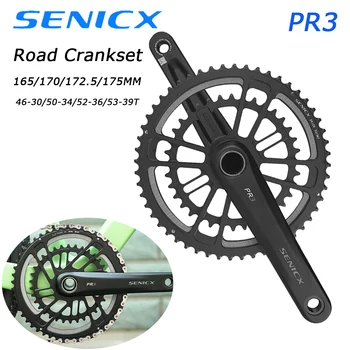 SENICX PR3 באיכות גבוהה חצץ אופניים Crankset 2x10/11/12 מהירות CNC אלומיניום 165/170/172.5/175mm מציב עבור אופני כביש