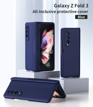שריון מט עמיד הלם הטלפון Case For Samsung Galaxy Z קיפול 3 5G 360 מלאה להגן על מזג זכוכית סרט כיסוי לגלקסי Z Fold3