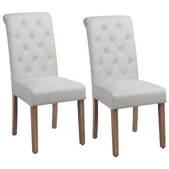 אלדן עיצוב המצויץ מרופדים גבוהה כומר האוכל הכיסא, סט של 2, (לבן /אפור/כחול/שחור)אופציונלי