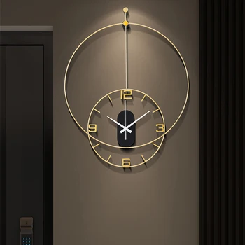 מטבח דיגיטלי שעון קיר גדול אלגנטית סקנדינביה שעון קיר הסלון מנגנון Horloge Murale עיצוב Moderne קישוט הבית