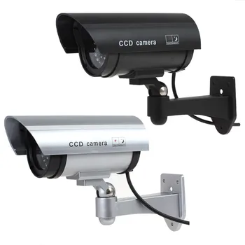 חכם טיפש מצלמת מעקב פנימית/חיצונית עמיד למים מזויף אבטחה CCTV מצלמה כדור עם מהבהב אור אדום LED Monitor