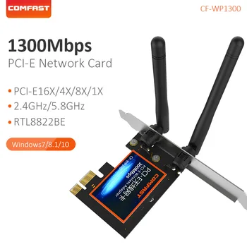 COMFAST 1300Mbps PCIE מתאם אלחוטי RTL8822BE 2.4 G/5GHz 11AC PCI-E Wifi כרטיס עם אנטנה 3dBi Wi-Fi מקלט על Win10/11
