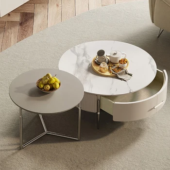 מניקור הספה לבן עגול, שולחן סלון, ארונות נורדי קפה שולחן עיצוב הבית Tocador Maquillaje ריהוט מינימליסטי