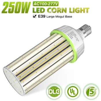 250W LED תירס אור הנורה 100-277V E39 סופר מבריק 33500LM אור מפרץ גבוה עבור מחסן סדנת האחורית הרבה השיפוץ