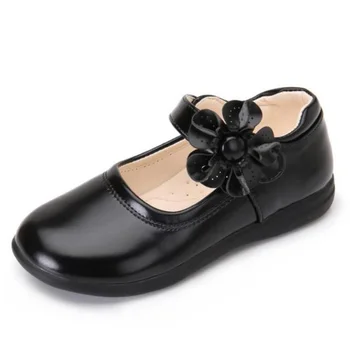 ילדים בקיץ קשת-קשר תלמיד שחור סנדלי בנות אופנה נעלי עור עבור ילדים שמלת נסיכה נעלי בית ספר